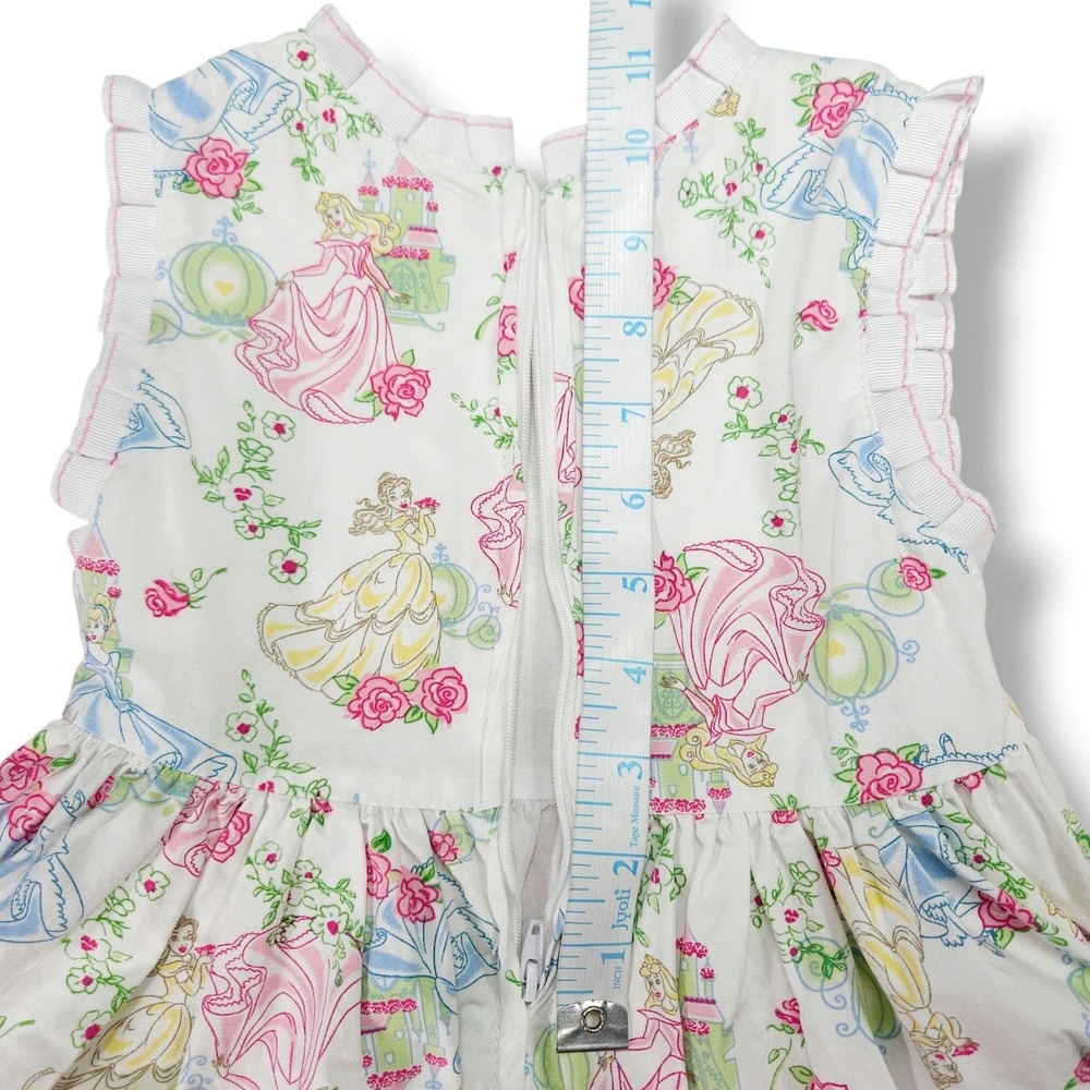 Disney Princess Girls Floral Tulle Party Dress Pink Sash White 4T Cottagecore - Picture 6 of 7
